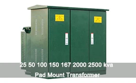 25 50 100 150 167 2000 2500 KVA-Transformator zur Pad-Montage