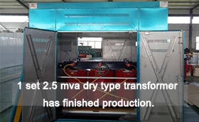 1 Set 2,5 Mva Trockentransformator hat die Produktion beendet